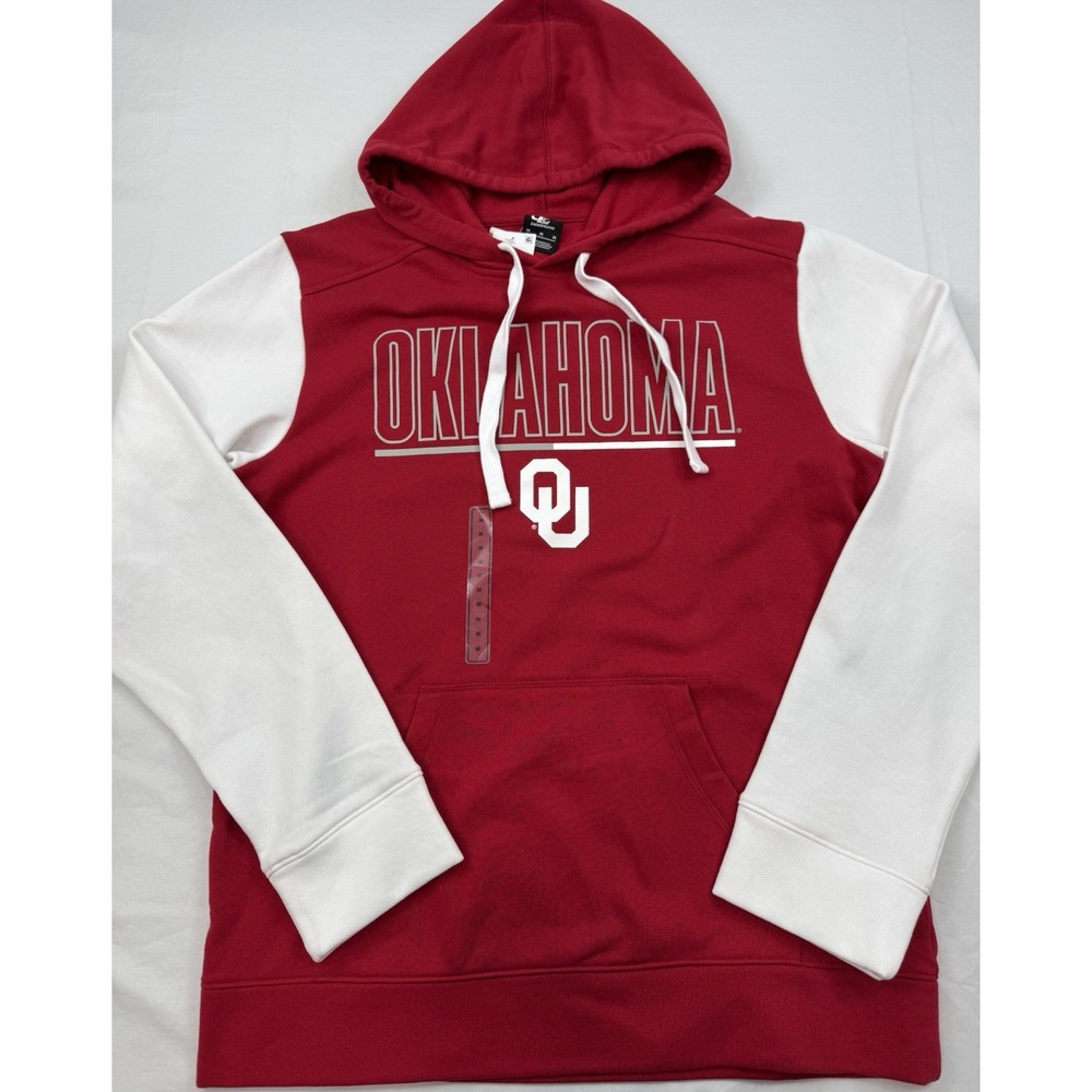 Oklahoma Sooners Hoodie Unisex Sz M OU Sweatshirt Logo Athletic Red/White NWT